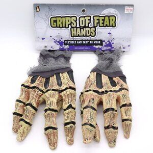 Gauze Bones Skeleton Hands Latex Gloves Halloween Costume Grips Of Fear New